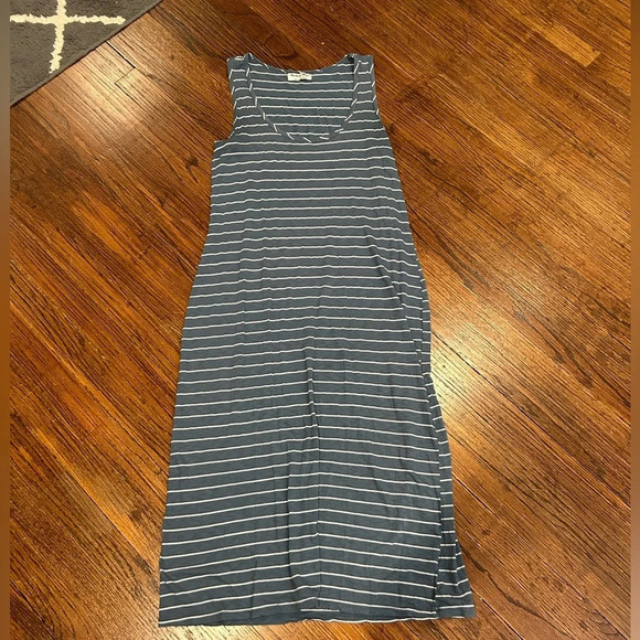 Michael Star Blue and White Stripped Maxi Dress - Picture 1 of 3